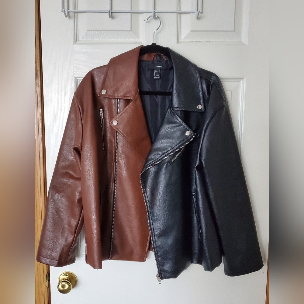 Forever 21 Colorblock Leather Jacket
